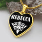 Rebecca v01w - 18k Gold Finished Heart Pendant Luxury Necklace