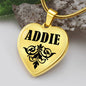Addie v01 - 18k Gold Finished Heart Pendant Luxury Necklace
