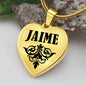 Jaime v01 - 18k Gold Finished Heart Pendant Luxury Necklace