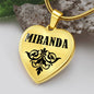 Miranda v01 - 18k Gold Finished Heart Pendant Luxury Necklace