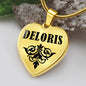 Deloris v01 - 18k Gold Finished Heart Pendant Luxury Necklace