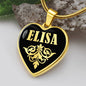 Elisa v02 - 18k Gold Finished Heart Pendant Luxury Necklace