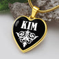 Kim v01w - 18k Gold Finished Heart Pendant Luxury Necklace