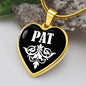 Pat v01w - 18k Gold Finished Heart Pendant Luxury Necklace