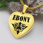 Ebony v01 - 18k Gold Finished Heart Pendant Luxury Necklace