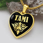 Tami v02 - 18k Gold Finished Heart Pendant Luxury Necklace