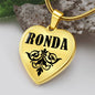 Ronda v01 - 18k Gold Finished Heart Pendant Luxury Necklace