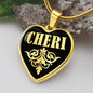 Cheri v02 - 18k Gold Finished Heart Pendant Luxury Necklace