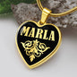Marla v02 - 18k Gold Finished Heart Pendant Luxury Necklace