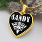Sandy v01w - 18k Gold Finished Heart Pendant Luxury Necklace