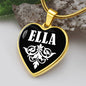 Ella v01w - 18k Gold Finished Heart Pendant Luxury Necklace