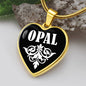 Opal v01w - 18k Gold Finished Heart Pendant Luxury Necklace