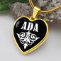 Ada v01w - 18k Gold Finished Heart Pendant Luxury Necklace