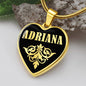 Adriana v02 - 18k Gold Finished Heart Pendant Luxury Necklace