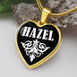 Hazel v01w - 18k Gold Finished Heart Pendant Luxury Necklace
