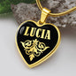 Lucia v02 - 18k Gold Finished Heart Pendant Luxury Necklace