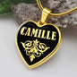 Camille v02 - 18k Gold Finished Heart Pendant Luxury Necklace