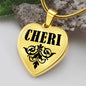 Cheri v01 - 18k Gold Finished Heart Pendant Luxury Necklace