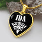 Ida v01w - 18k Gold Finished Heart Pendant Luxury Necklace