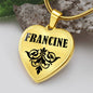 Francine v01 - 18k Gold Finished Heart Pendant Luxury Necklace