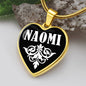 Naomi v01w - 18k Gold Finished Heart Pendant Luxury Necklace