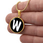 Initial W v3b - 18k Gold Finished Luxury Necklace