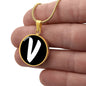 Initial V v3b - 18k Gold Finished Luxury Necklace