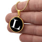 Initial L v3a - 18k Gold Finished Luxury Necklace