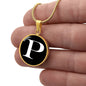 Initial P v3a - 18k Gold Finished Luxury Necklace