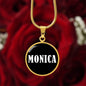 Monica v01w - 18k Gold Finished Luxury Necklace