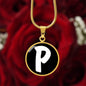 Initial P v3b - 18k Gold Finished Luxury Necklace