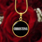 Christina v01w - 18k Gold Finished Luxury Necklace
