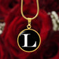 Initial L v3a - 18k Gold Finished Luxury Necklace