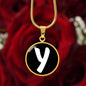 Initial Y v3b - 18k Gold Finished Luxury Necklace