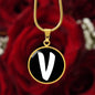 Initial V v3b - 18k Gold Finished Luxury Necklace