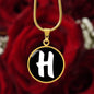 Initial H v3b - 18k Gold Finished Luxury Necklace