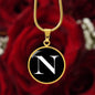 Initial N v3a - 18k Gold Finished Luxury Necklace