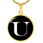 Initial U v3a - 18k Gold Finished Luxury Necklace
