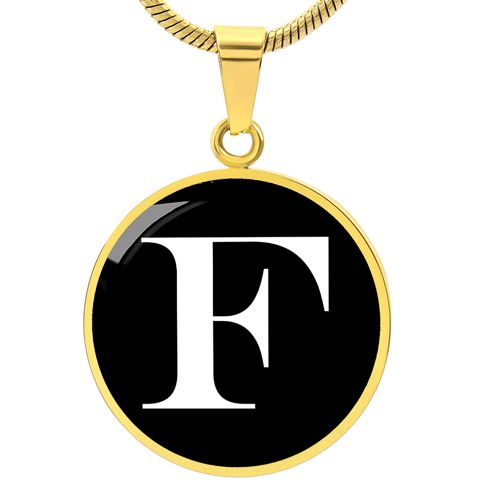 Initial F v3a - 18k Gold Finished Luxury Necklace