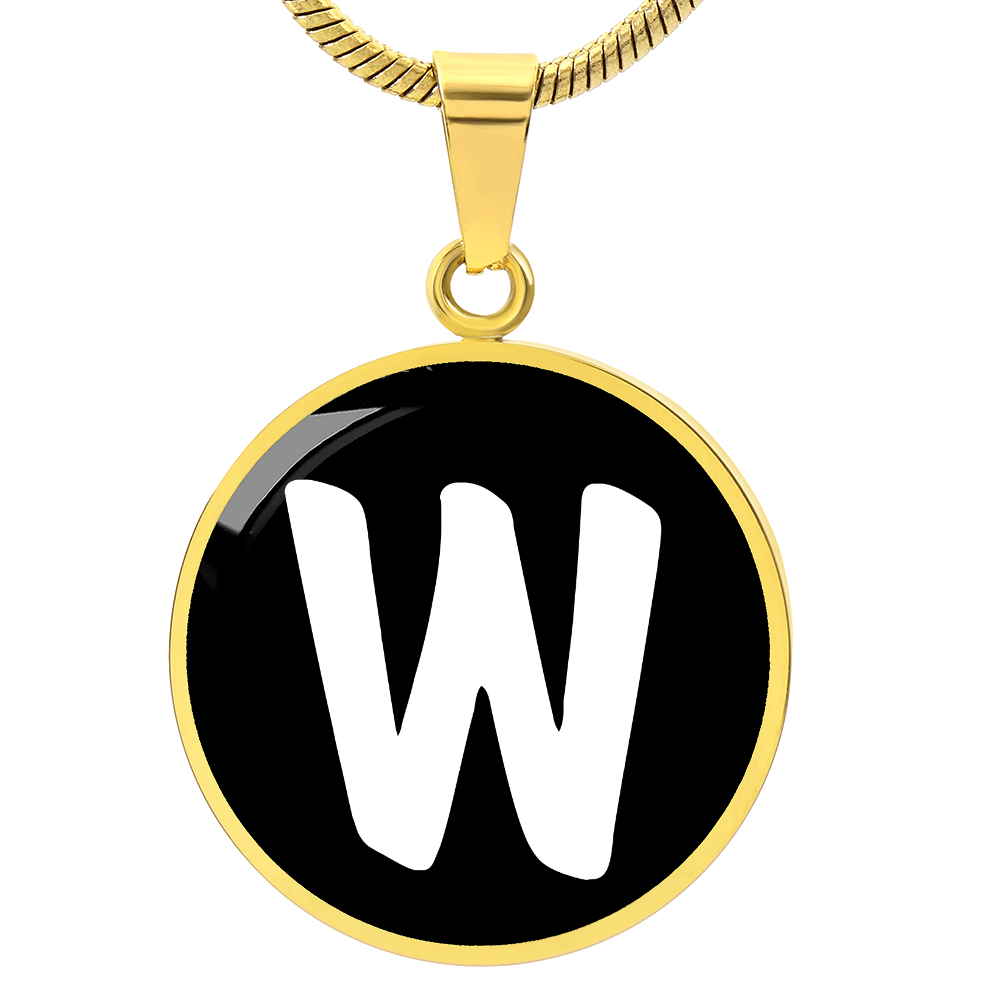 Initial W v3b - 18k Gold Finished Luxury Necklace