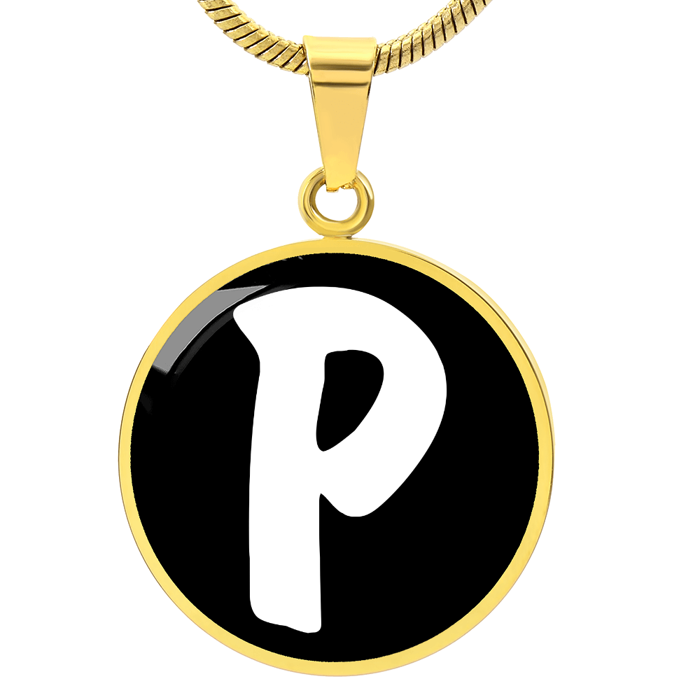 Initial P v3b - 18k Gold Finished Luxury Necklace