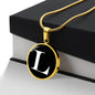 Initial L v3a - 18k Gold Finished Luxury Necklace