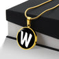 Initial W v3b - 18k Gold Finished Luxury Necklace