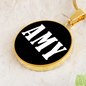 Amy v01w - 18k Gold Finished Luxury Necklace