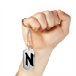 Initial N v1b - Luxury Dog Tag Necklace