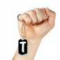 Initial T v3b - Luxury Dog Tag Necklace