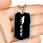 Mama Wolf With 3 Pups v3 - Luxury Dog Tag Necklace