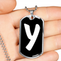 Initial Y v3b - Luxury Dog Tag Necklace