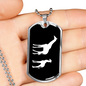 Mama Giraffe With 1 Calf v3 - Luxury Dog Tag Necklace