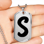 Initial S v1b - Luxury Dog Tag Necklace